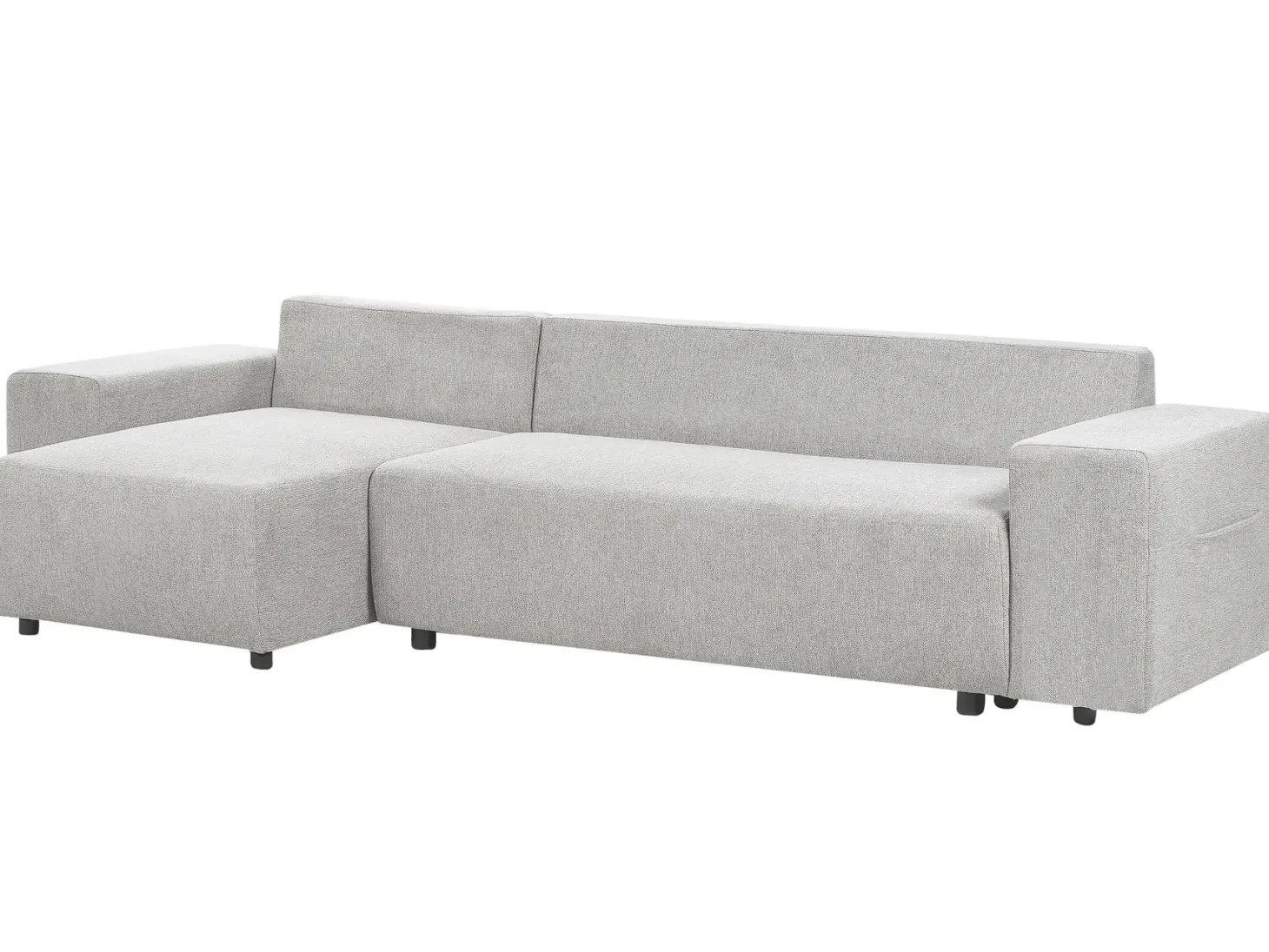 Hjørnesovesofa 3 personers LUSPA Lysegrå med opbevaring Højrevendt