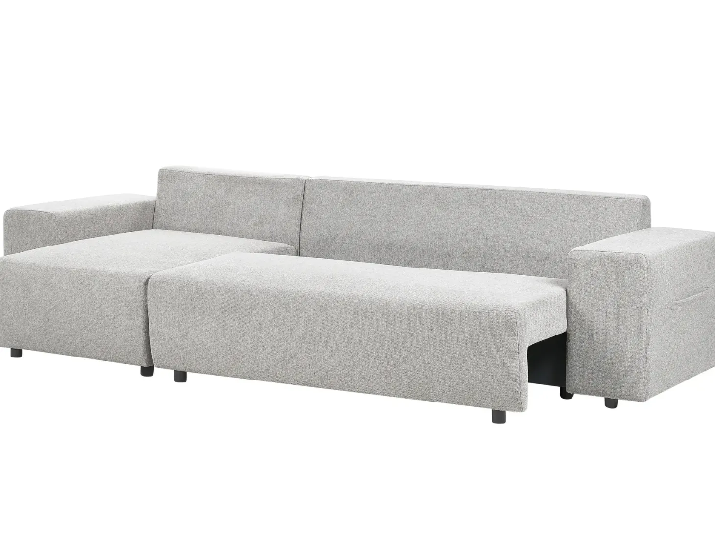 Hjørnesovesofa 3 personers LUSPA Lysegrå med opbevaring Højrevendt