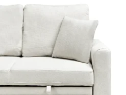 Hjørnesovesofa 3 personers NASSJO Kunstlinned Lys Beige Højrevendt