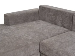 Hjørnesovesofa 3 personers NUBORG Chenille Brungrå med opbevaring Venstrevendt