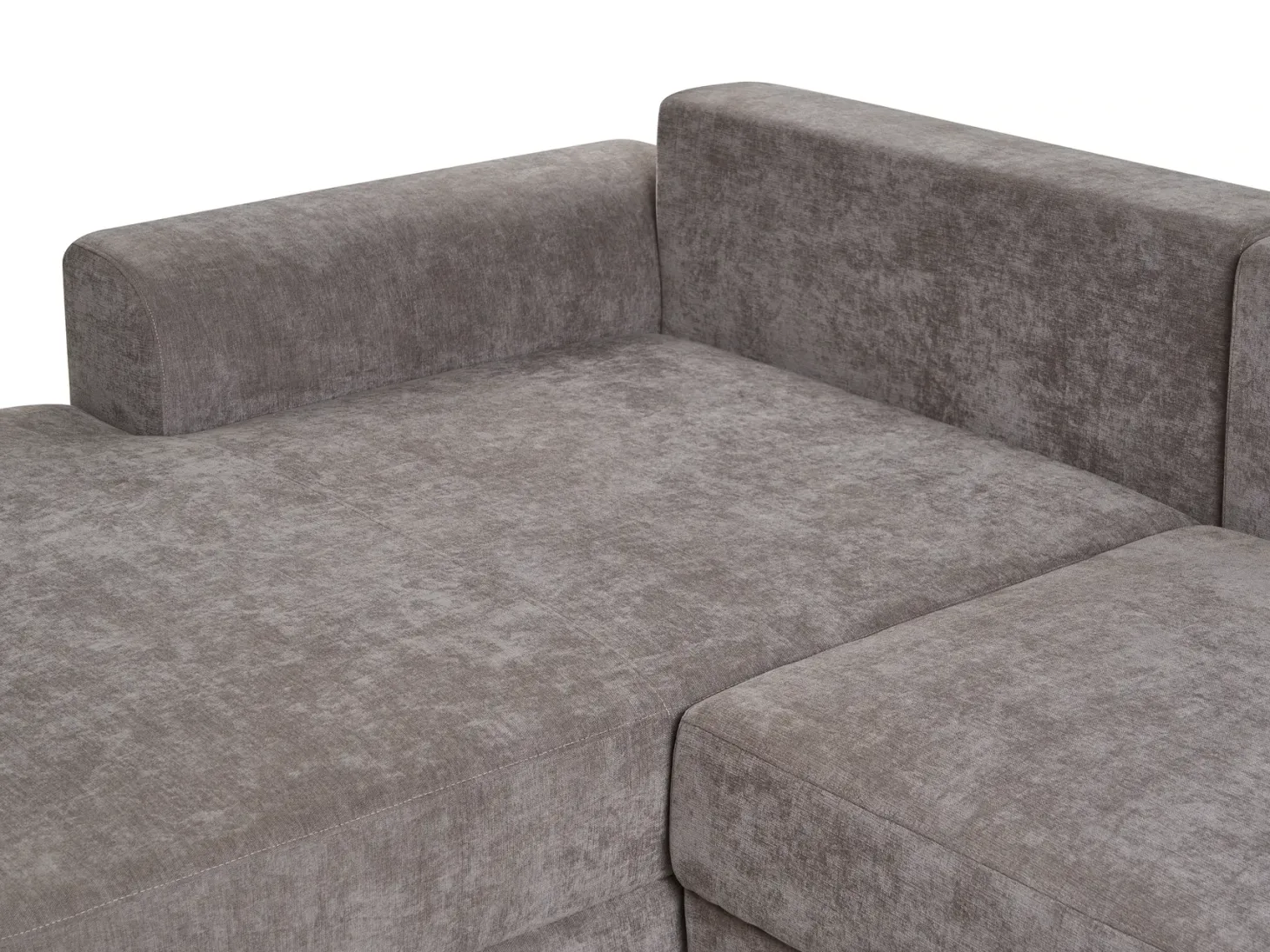 Hjørnesovesofa 3 personers NUBORG Chenille Brungrå med opbevaring Venstrevendt