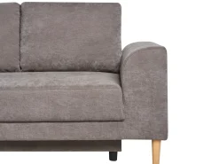 Hjørnesovesofa 3 personers NUBORG Chenille Brungrå med opbevaring Venstrevendt