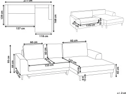 Hjørnesovesofa 3 personers NUBORG Chenille Lys Beige Venstrevendt