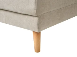 Hjørnesovesofa 3 personers NUBORG Chenille Lys Beige Venstrevendt