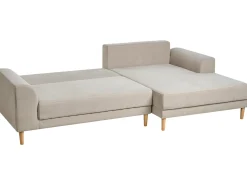Hjørnesovesofa 3 personers NUBORG Chenille Lys Beige Venstrevendt