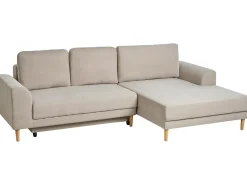 Hjørnesovesofa 3 personers NUBORG Chenille Lys Beige Venstrevendt