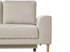 Hjørnesovesofa 3 personers NUBORG Chenille Lys Beige Venstrevendt