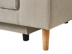 Hjørnesovesofa 3 personers NUBORG Chenille Lys Beige Venstrevendt
