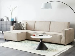 Hjørnesovesofa 3 personers ROMEDAL II Beige Højrevendt