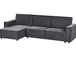 Hjørnesovesofa 3 personers ROMEDAL II Grafit Højrevendt