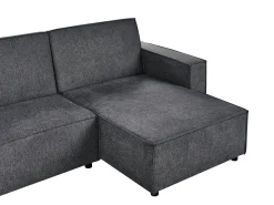 Hjørnesovesofa 3 personers ROMEDAL II Grafit Venstrevendt