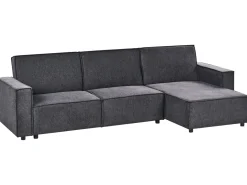 Hjørnesovesofa 3 personers ROMEDAL II Grafit Venstrevendt