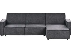 Hjørnesovesofa 3 personers ROMEDAL II Grafit Venstrevendt