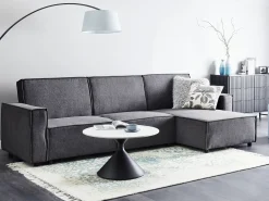 Hjørnesovesofa 3 personers ROMEDAL II Grafit Venstrevendt