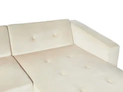 Hjørnesovesofa 4 personers VADSO Velour Lys Beige Venstrevendt