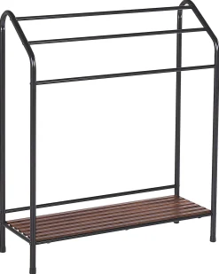 Håndklædeholder med hylde MURIVA Metal Sort