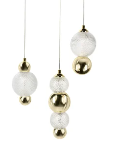 Hængelampe med 3 lys SORA LED Glas Guld
