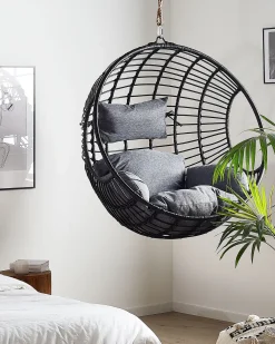 Hængestol ASPIO PE-rattan Sort