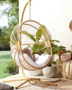 Hængestol med stativ ACRI PE-rattan Beige
