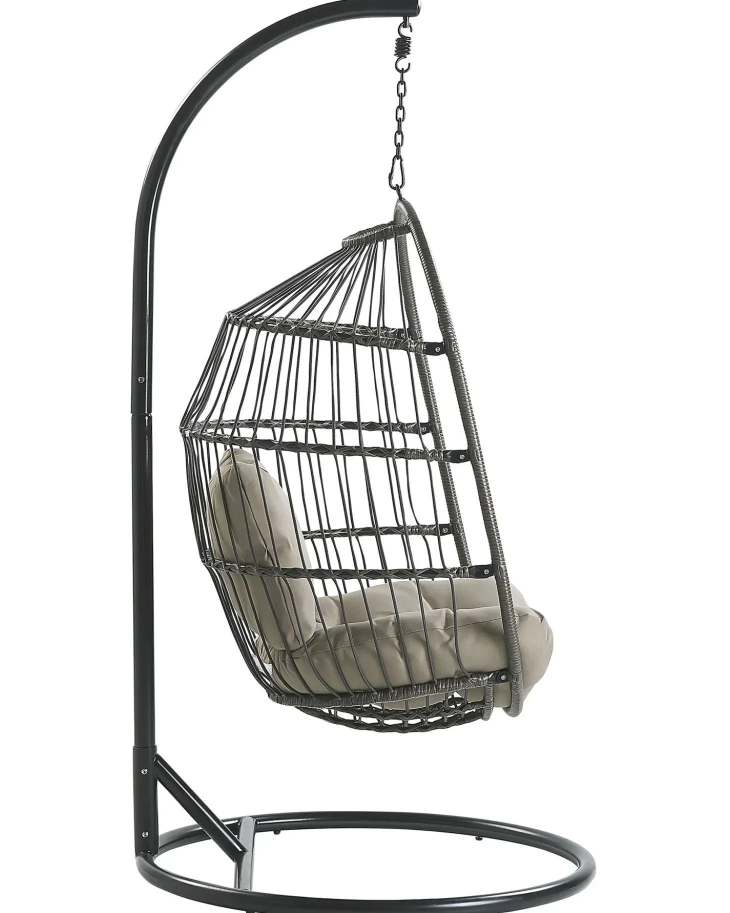 Hængestol med stativ ALBA PE-rattan Sort
