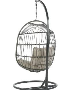 Hængestol med stativ ALBA PE-rattan Sort