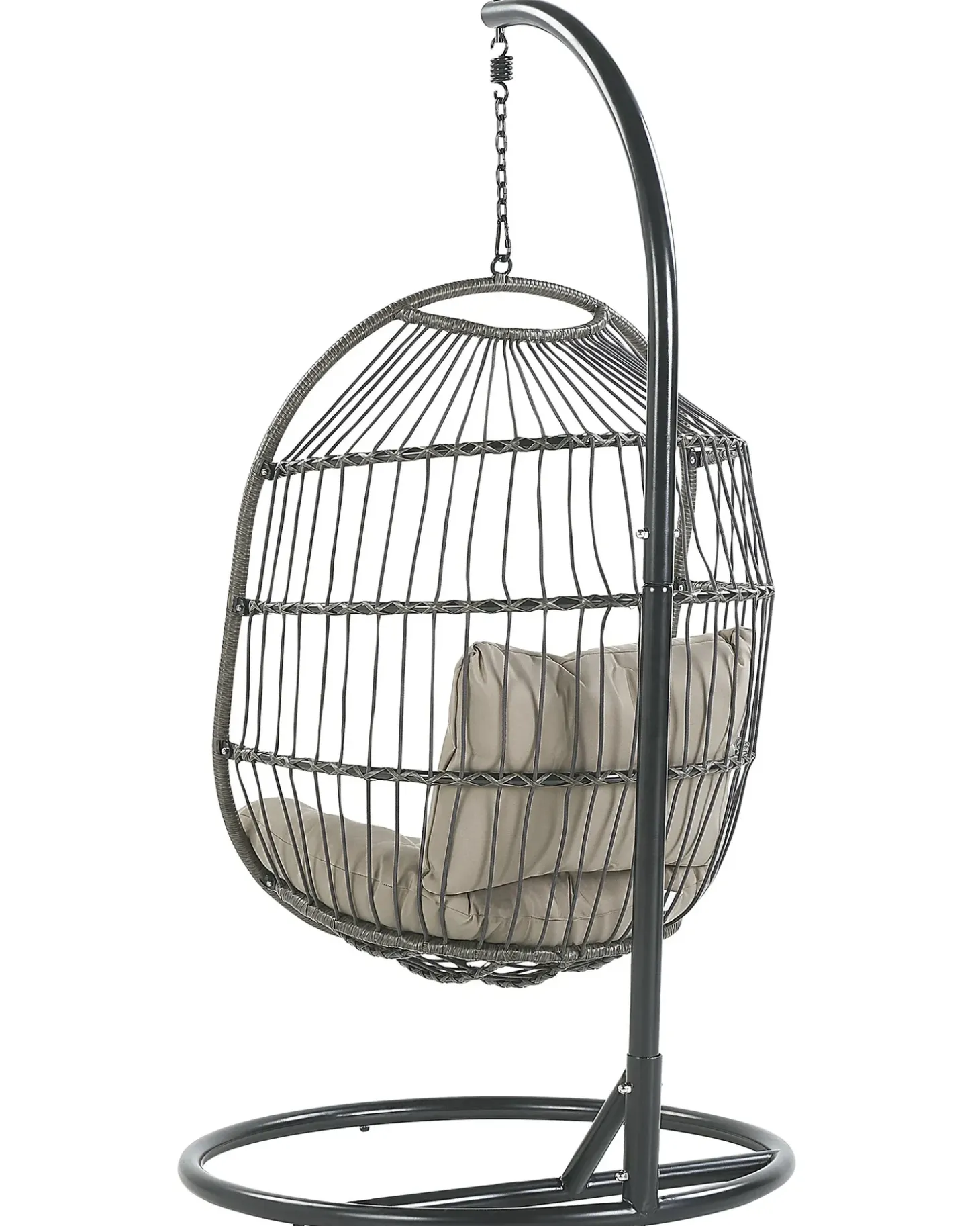 Hængestol med stativ ALBA PE-rattan Sort