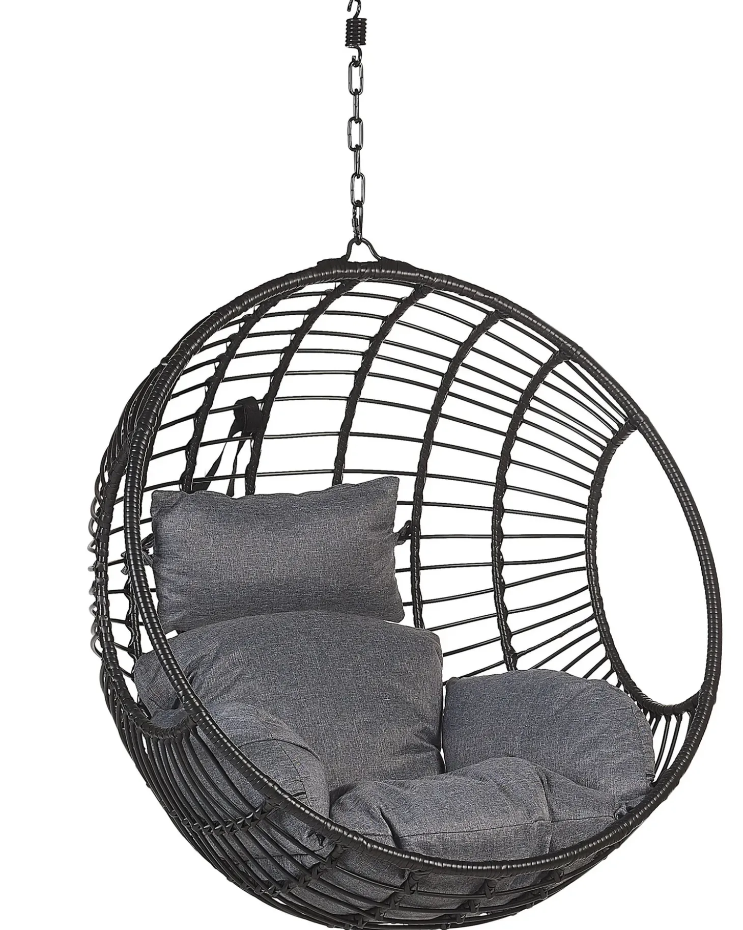 Hængestol med stativ ASPIO PE-rattan Sort