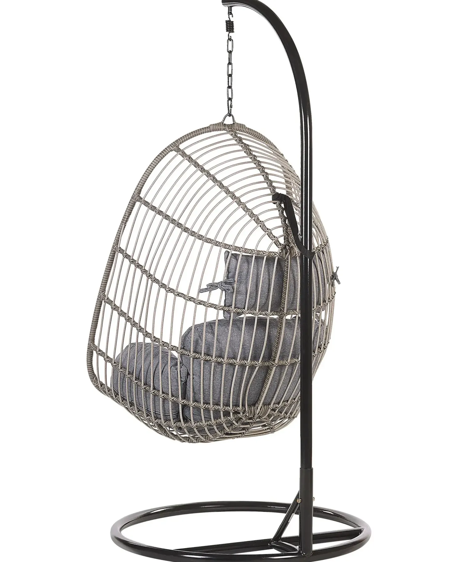 Hængestol med stativ CASOLI PE-rattan Grå