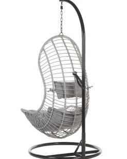 Hængestol med stativ PINETO PE-rattan Grå