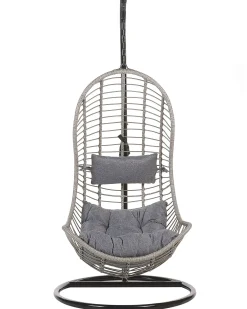 Hængestol med stativ PINETO PE-rattan Grå