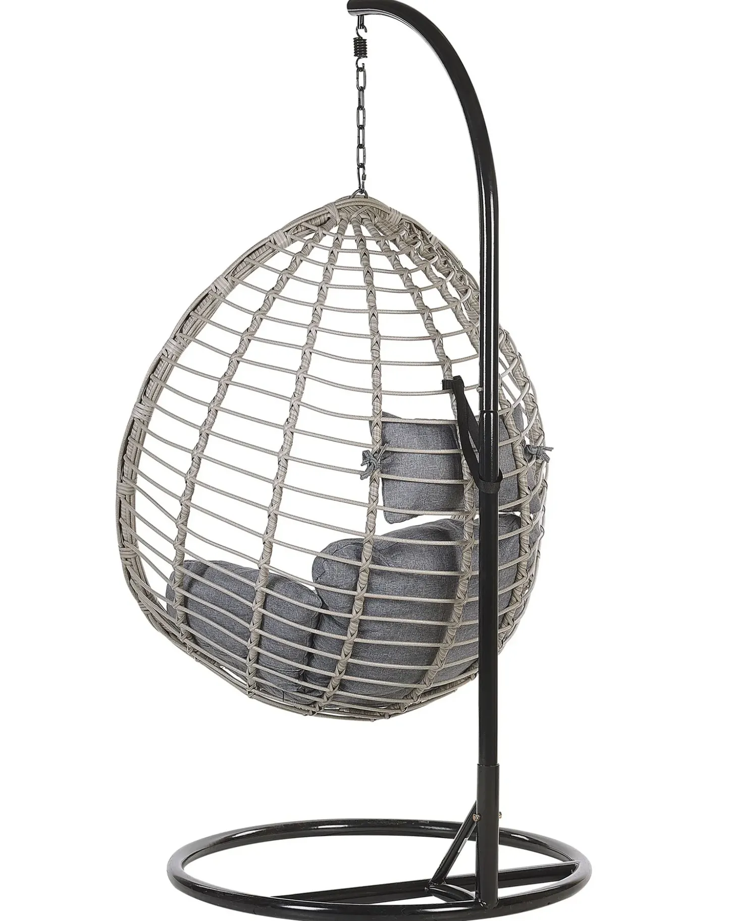 Hængestol med stativ TOLLO PE-rattan Grå
