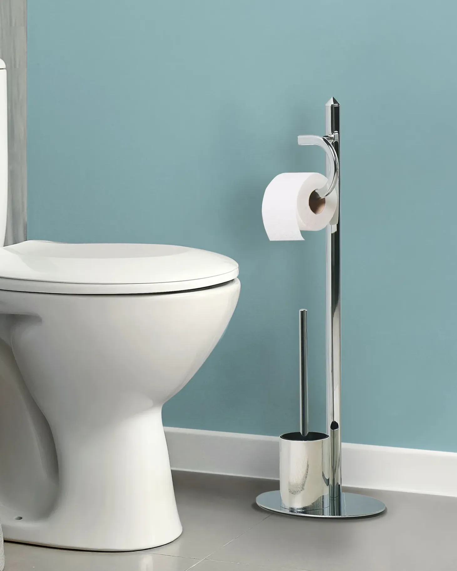Holder til toiletpapir og -børste SARTO Metal Sølv