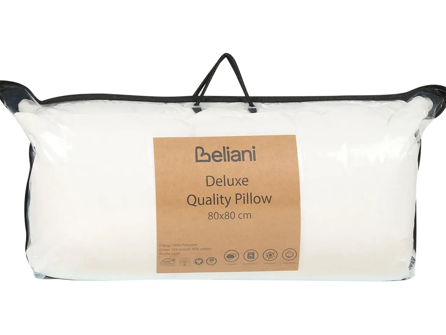 Hovedpude TRIGLAV Lav Polyester 80 x 80 cm Hvid