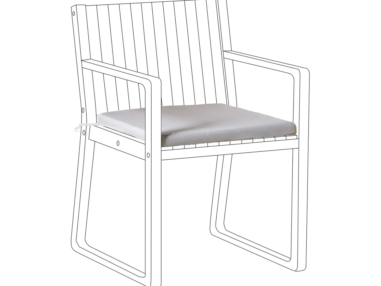 Hynde til havestol SASSARI PREMIUM 46 x 46 cm Lysegrå