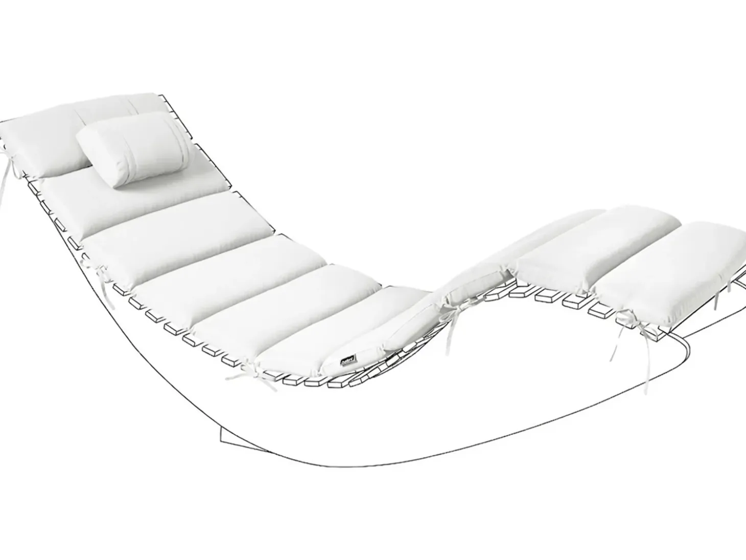 Hynde til liggestol BRESCIA PREMIUM 180 x 60 cm Cremehvid