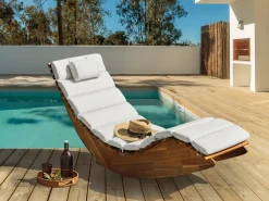 Hynde til liggestol BRESCIA PREMIUM 180 x 60 cm Cremehvid