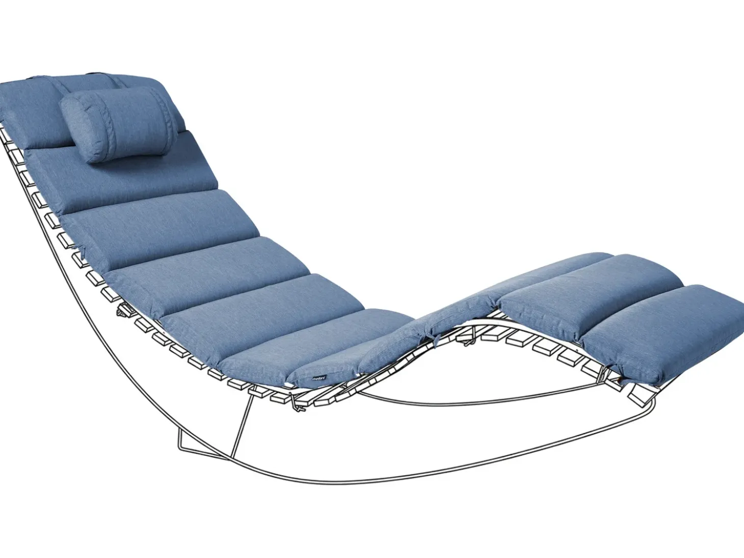 Hynde til liggestol BRESCIA PREMIUM 180 x 60 cm Blå