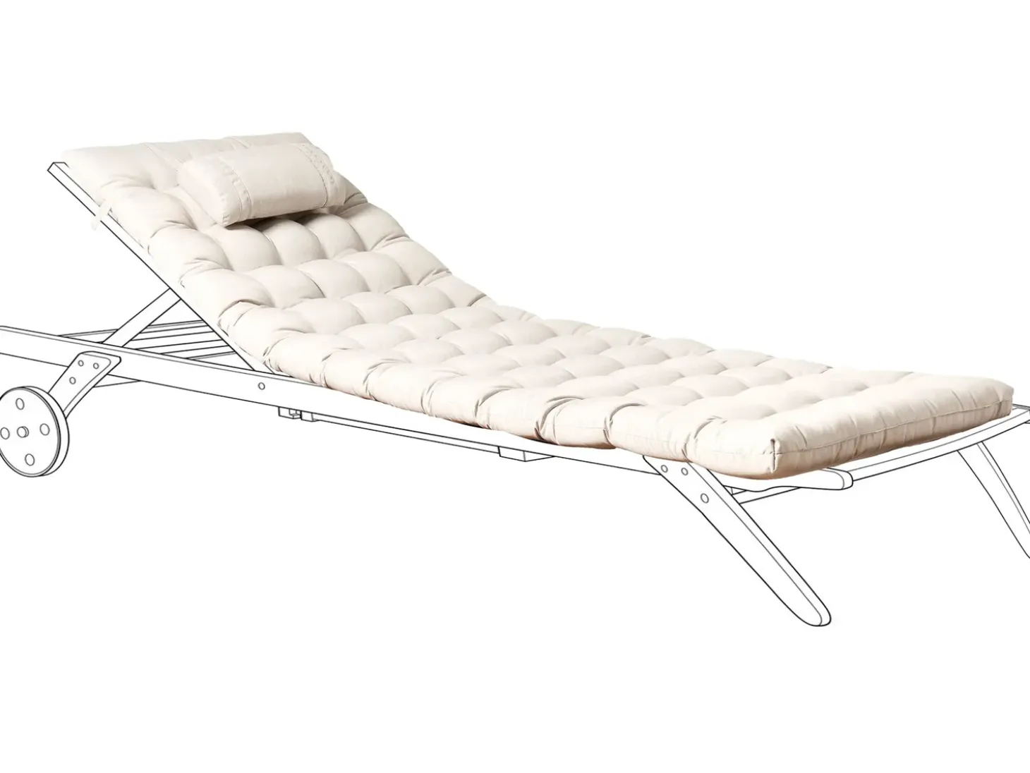 Hynde til liggestol CESANA PREMIUM 192 x 56 cm Lys Beige