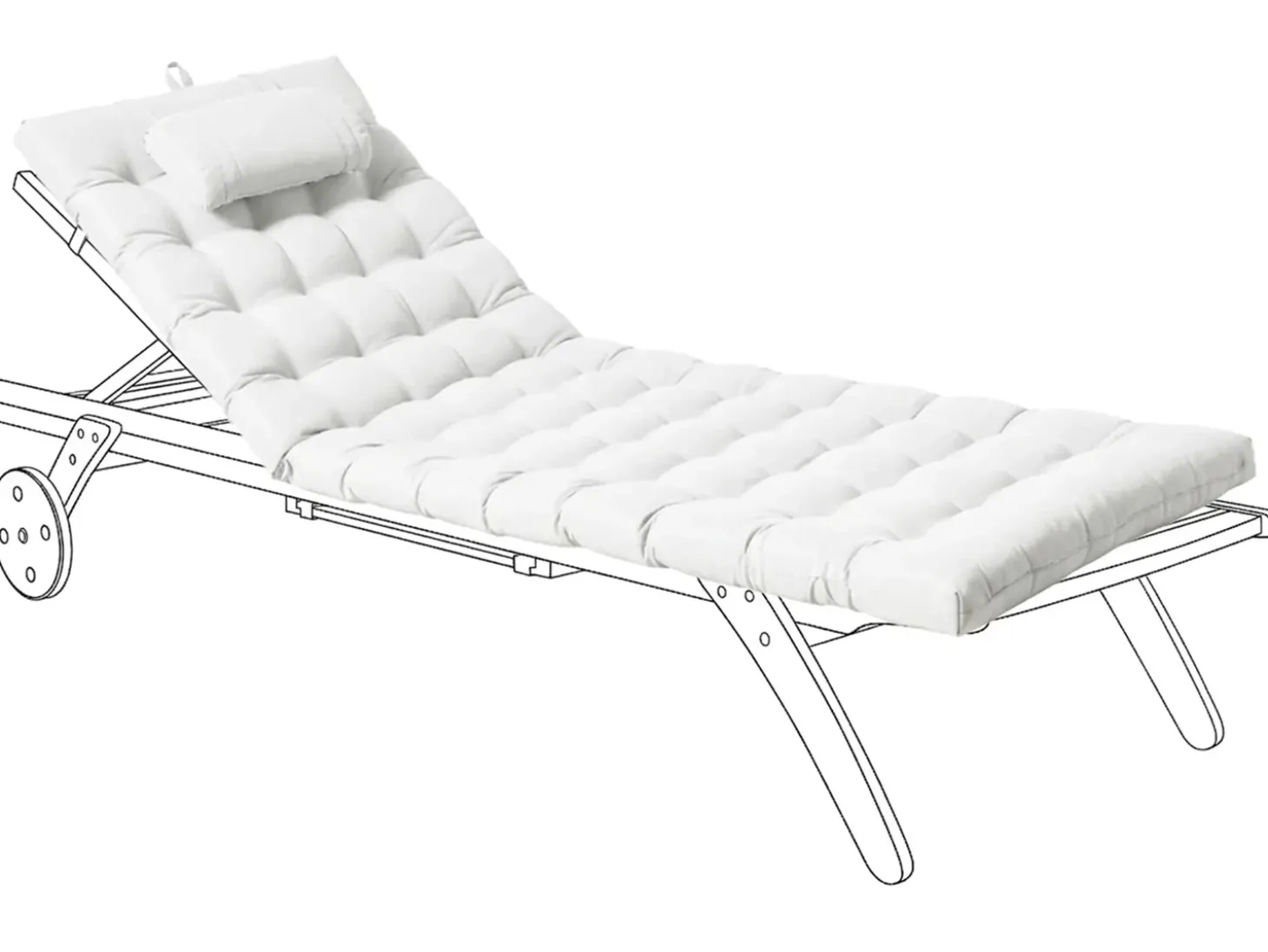 Hynde til liggestol CESANA PREMIUM 192 x 56 cm Cremehvid