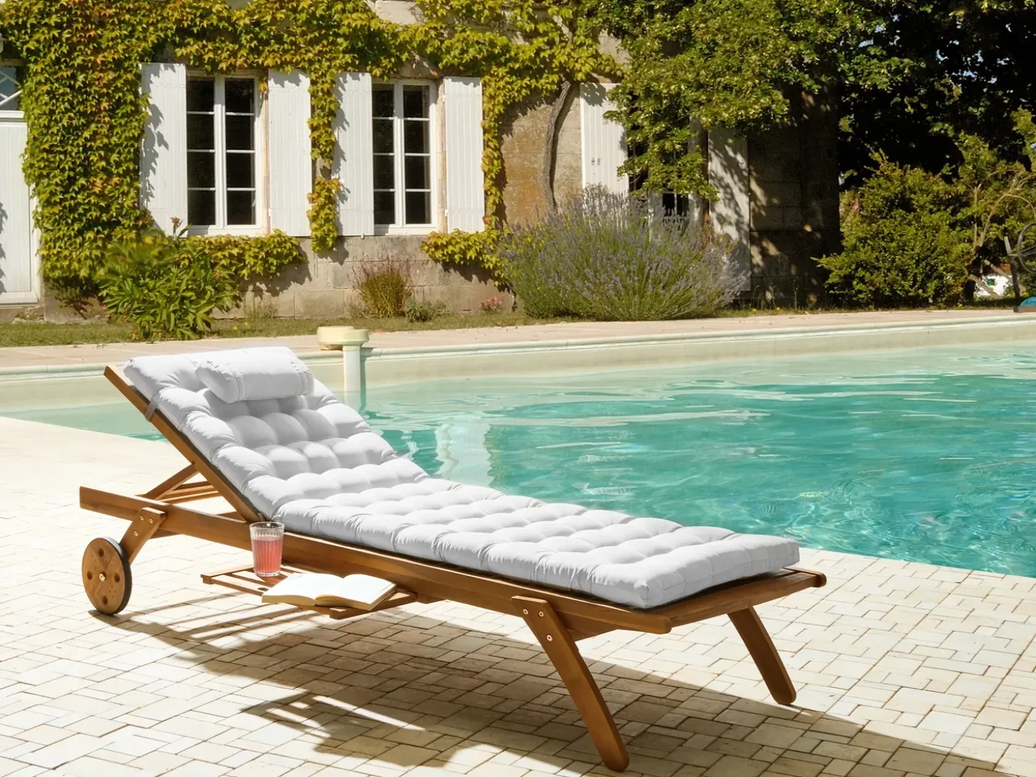 Hynde til liggestol CESANA PREMIUM 192 x 56 cm Cremehvid