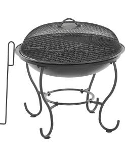 Ildsted med grill NEGARA Metal Sort