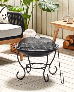 Ildsted med grill NEGARA Metal Sort