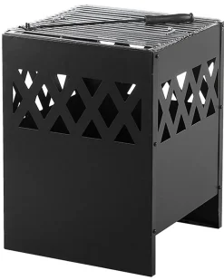 Ildsted med grill SHIGA Metal Sort