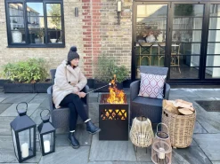 Ildsted med grill SHIGA Metal Sort