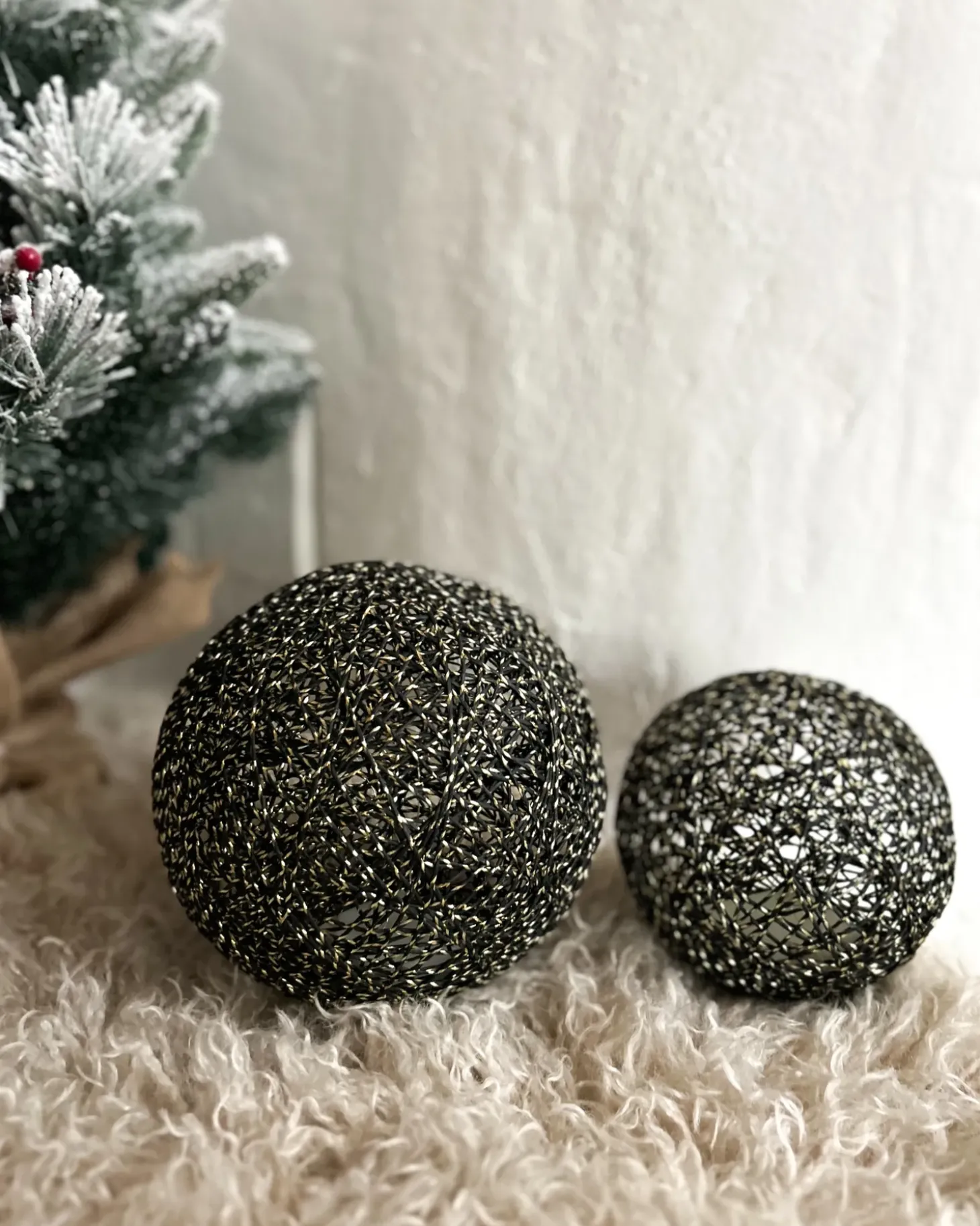 Juledekoration BOLMEN Kugle 15/20 cm Sort