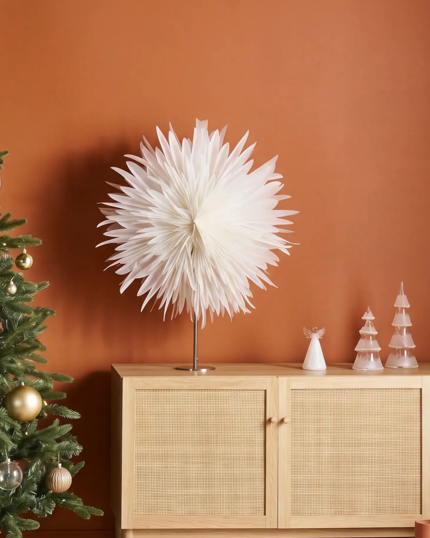 Juledekoration Bordlampe SATOPANTH Stjerne 70 cm Hvid