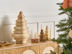Juledekoration Bordlampe DREVJA Juletræ 51 cm Beige