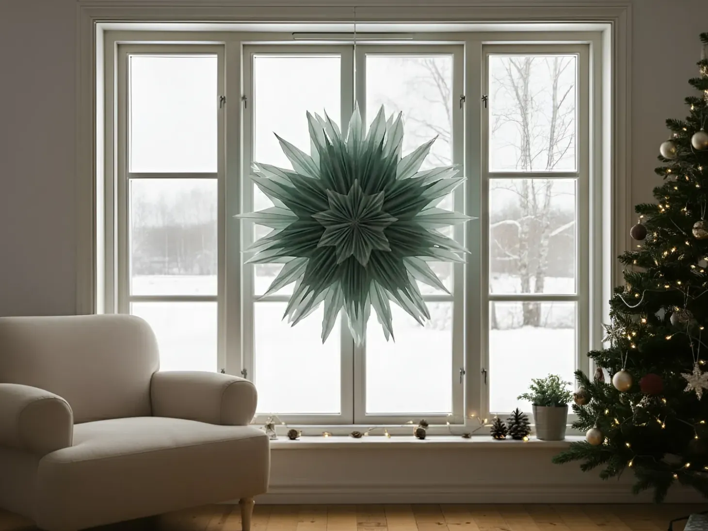Juledekoration GRONA Stjerne 96 cm Grøn
