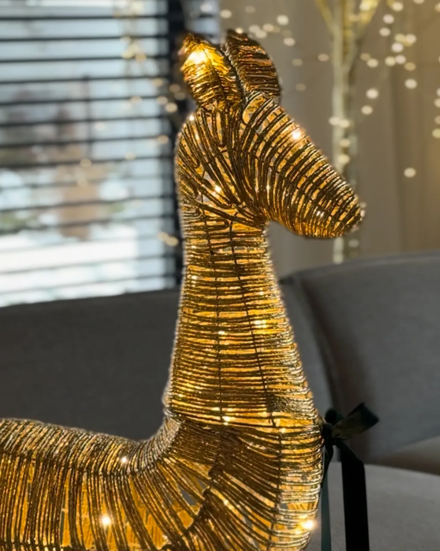 Juledekoration LED AKUREYRI Rensdyr 110 cm Guld