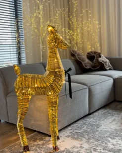 Juledekoration LED AKUREYRI Rensdyr 110 cm Guld